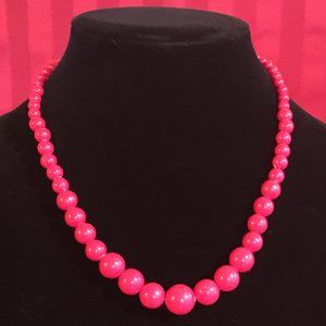 Vintage Red Bead Necklace